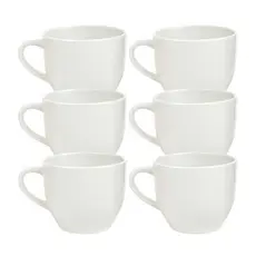 Kit 6 Xícara de Porcelana De Chá 170ml Branca Café Cappuccino Resistente Casa Mesa