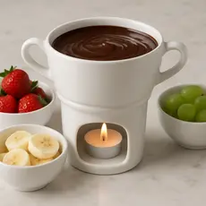 Fondue Chocolate Individual ou Casal Porcelana Branca 250ml Formato Caneca