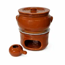 Rechaud Caçarola de Barro N2 Fogareiro e Difusor Cerâmica Refratária Buffet Kit Completo Peça Avulsa