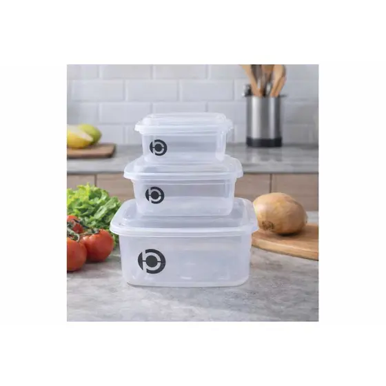 Kit 3 Potes Plásticos com Tampa – P, M e G | Organizadores para Cozinha