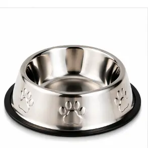 Comedouro Inox Antiderrapante para Cães e Gatos 16cm 18cm 22cm Tigela Resistente Premium