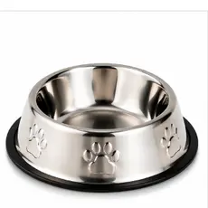 Comedouro Inox Antiderrapante para Cães e Gatos 16cm 18cm 22cm Tigela Resistente Premium