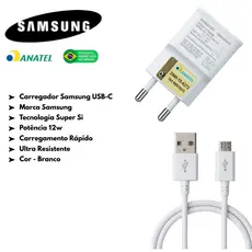Carregador Samsung Galaxy  A03 A02 A01 A10 A10s J2 J4 J5 J7 Original
