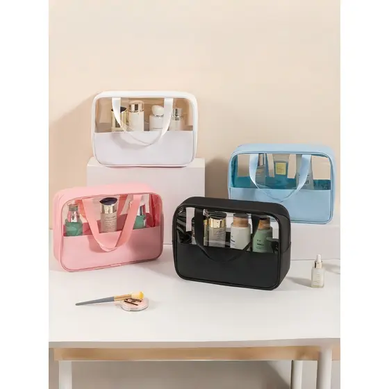 KIT 3 Necessaire Bolsa Portátil Transparente Para Viagem Cosméticos Produtos De Higiene Pessoal Viagem Em Alto Qualidade