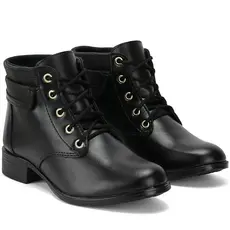 Bota Feminina Coturno Confortável Bota de Couro Ecológico Bota Conforto Envio Já
