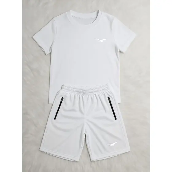 KIT Infantil Camiseta e Bermuda  Juvenil Masculino Com Elástico e BOLSOS  04 á 16 Origins