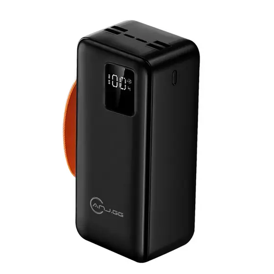 Power Bank 50000mAh com 6 Saídas 2 Cabos Display Digital e Super Carregamento Rápido 22.5W Preto
