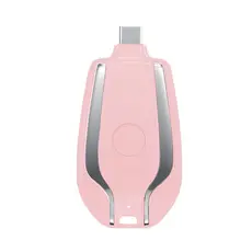 Mini Power Bank 1500mAh Tipo-C  Carregador Portátil Compacto Rosa