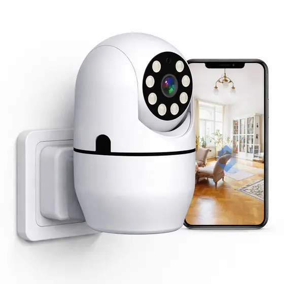 Mini Câmera WiFi 3MP de Tomada com App Yoosee Monitoramento por Celular e Compartilhamento Multiusuário