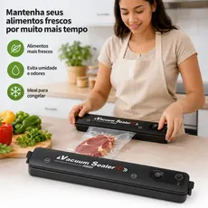 Seladora a Vácuo Automática para Alimentos Máquina de Embalagem com 10 Sacos Conservação Fresca