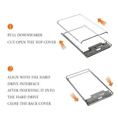Case HD Externo 2.5 USB 3.0 SATA III Transparente SSD HDD Enclosure Alta Velocidade UASP ANJGG BRASIL 