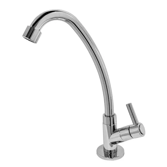 Torneira Bica Alta Móvel Bancada Cozinha 1/4 De Volta ABS Cromado Torneira Pia Cozinha / Banheiro