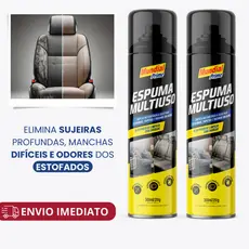 Kit 2 Espuma Mágica Multiuso Limpador Instantâneo Limpa Estofado A Seco Espuma Mundial Prime 300ml