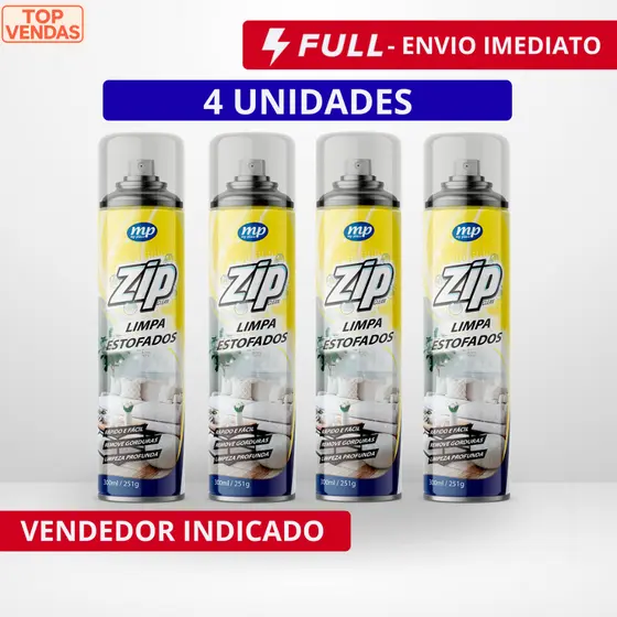 Espuma Spray Zip Clean 300ml Limpa a Seco Sofá Estofado Banco de Carro Limpeza Profunda