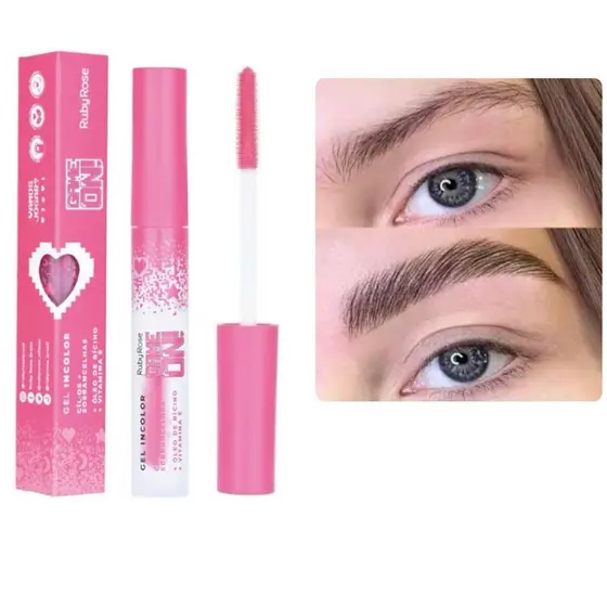 GEL INCOLOR CÍLIOS Ruby Rose + SOBRANCELHAS GAME ON Ruby Rose rímel