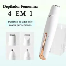 Depilador Elétrico Feminino 4 em 1 Barbeador Aparador de Pelos Corporais Nariz e Sobrancelhas Recarregável sus