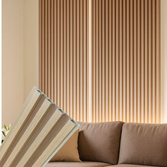 Painel PVC Ripado 96cm x 15,5cm Madeira Clara Revestimento de Parede Fácil Instalação