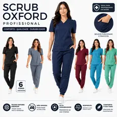 Pijama Cirúrgico Feminino Scrubs Hospitalar Premium Manga Curta e calça com Elástico Jogger