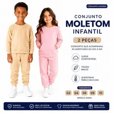 Conjunto Infantil Moletom 2 Peças Liso Lr Infinity