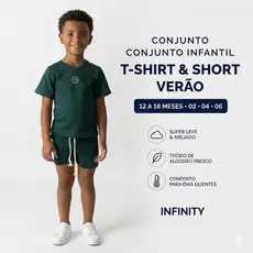 Kit 2 Peças Conjunto Infantil Camisa e Shorts Hexagonal Lr Infinity