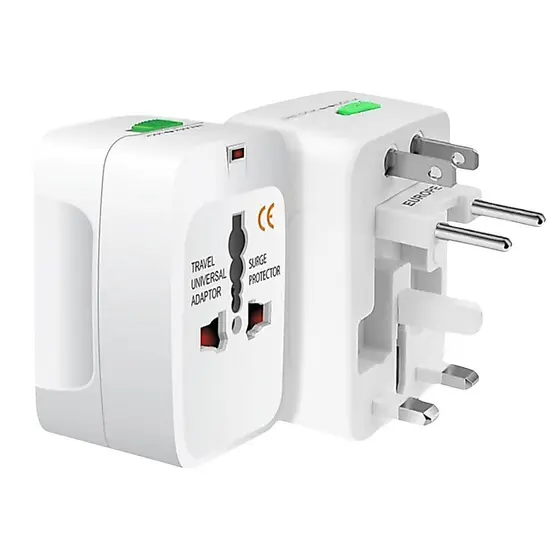 2 Adaptadores de Tomada Universal, Para Viagem, Mais de 150 Países, Internacional, Bivolt, AVIBES