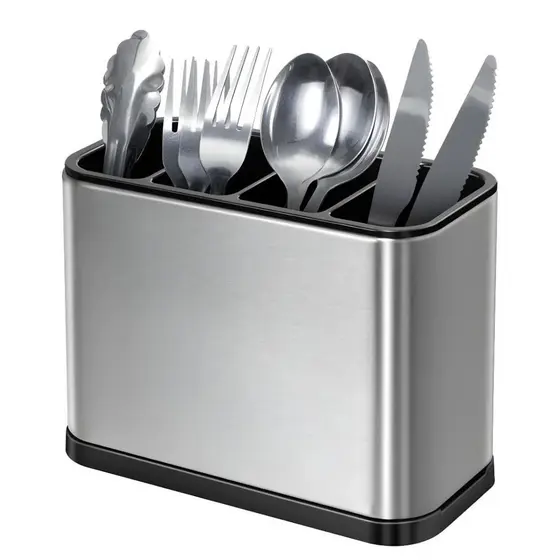 Escorredor de Talheres em Aço Inoxidável, Suporte Organizador de Utensílios de Cozinha, AVIBES
