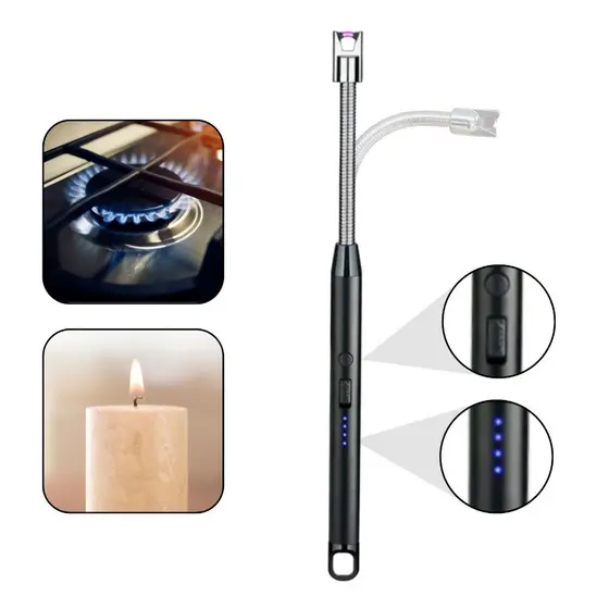 Acendedor de Fogão, Acendedor de Velas, Isqueiro Elétrico, USB, Recarregável, AVIBES