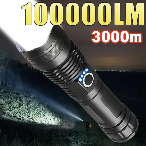 Lanterna Tática T9 /P90 Ultra Potente - Mais Forte do Mercado Leve já
