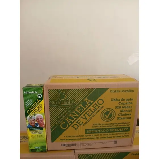 kit 12 Pomada Massageadora Canela de Velho 150g Dor Alívio Fadiga Muscular Circulação Periférica