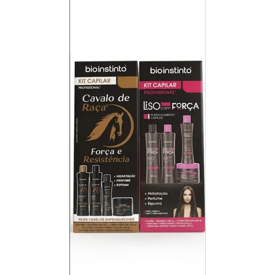 Combo 2 Kits Capilar Bio Instinto Cavalo De Raça e Liso com Força