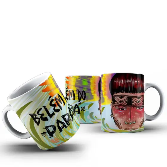 Caneca Xícara Porcelana Belém do Pará | Turística - Lembrancinha do Pará - 325 ml