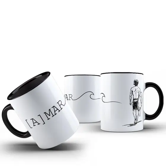 Caneca Surf Porcelana - Escolha a cor