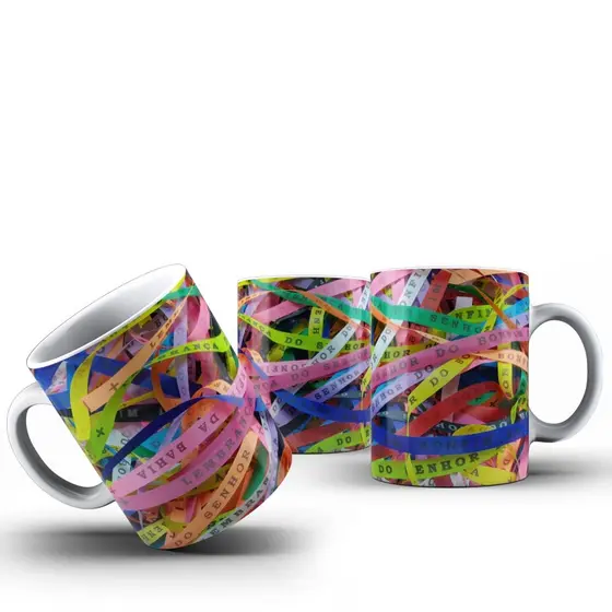 Caneca Xícara Porcelana Salvador | Turística - Lembrancinha do Bahia - Senhor do Bomfim - 325 ml
