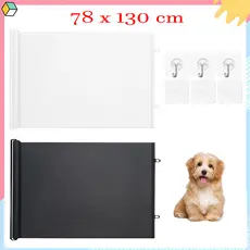 78x130cm, 1/2/3 Pçs Portão Grade Retrátil de Proteção para Bebês e Cachorros, Portaozinho de Escada Instalação Sem Furos