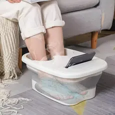 Banho de pés dobrável que economiza espaço, massagem nos pés, banheira isolada para pés