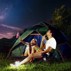 Barraca de Camping Portátil para 4 Pessoas – 2 Camadas, Impermeável, Medidas 210×200×135cm