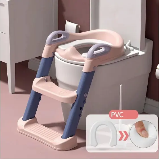Escada Infantil para Banheiro | Assento para Vaso Sanitário Dobrável com Degrau Antiderrapante