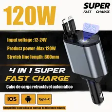 Carregador 4 Portas para Carros Elétricos Carregamento Rápido Simultâneo