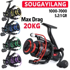 Sougayilang Carretel De Pesca Giratório 1000-7000 5.2 : 1 Relação De Engrenagem De Alta Velocidade 5 Cores 20kg Arraste