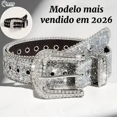 POOP Cintos Góticos De Rhinestone De Couro De PU Cowboy Ocidental Y2K Moda Para Meninas Jeans Homens