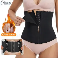 Espartilho respirável emagrecimento modelador de cintura para mulheres cinto para modelar o corpo perda de Com zíper-OA