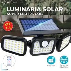 Luz LED Solar 10W com Sensor de movimento luz fria ajustável, adequada para ambiente externo