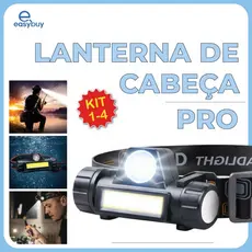 Lanterna de Cabeça Led Alta Potência com lanterna dianteira carregador USB Bivolt
