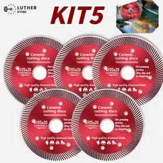 Kit2/3/5 Disco de Corte Diamantado Porcelanato 105 mm x 20 mm - 1,4mm A qualidade Super Fino Diamantado