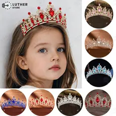 Coroa Infantil de Princesa - Conjunto com Pedras Brilhantes, Diversas Cores (4 Variações)