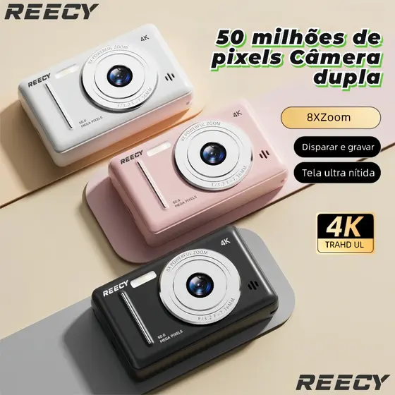 HD CCD Digital , Câmera Recarregável De 2.4 Polegadas Com Zoom 8x , Compacta , 48MP , Estudante