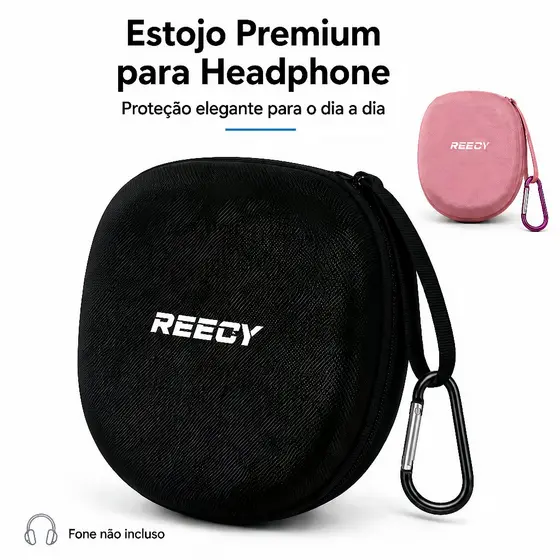 REECY Estojo Rígido para Fone de Ouvido Headphone 22x19x6,5cm Bolsa Protetora，adequada para fones de várias marcas.