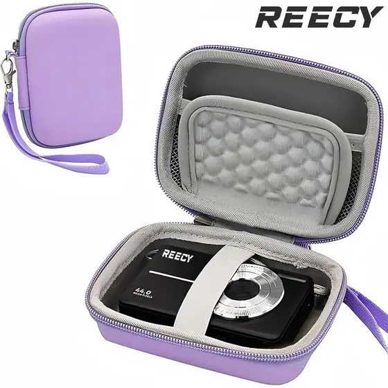 Bolsa para câmera REECY, adequada para CAMKORY/Kodak/Sony/Canon, armazena carregador e moedas presente