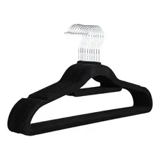 Kit Cabides Veludo Roupa Antideslizante  Adulto 10 Uni Preto