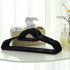 Kit Cabides Veludo De Roupa Kit Antideslizante Slim Adulto 36 Un Preto